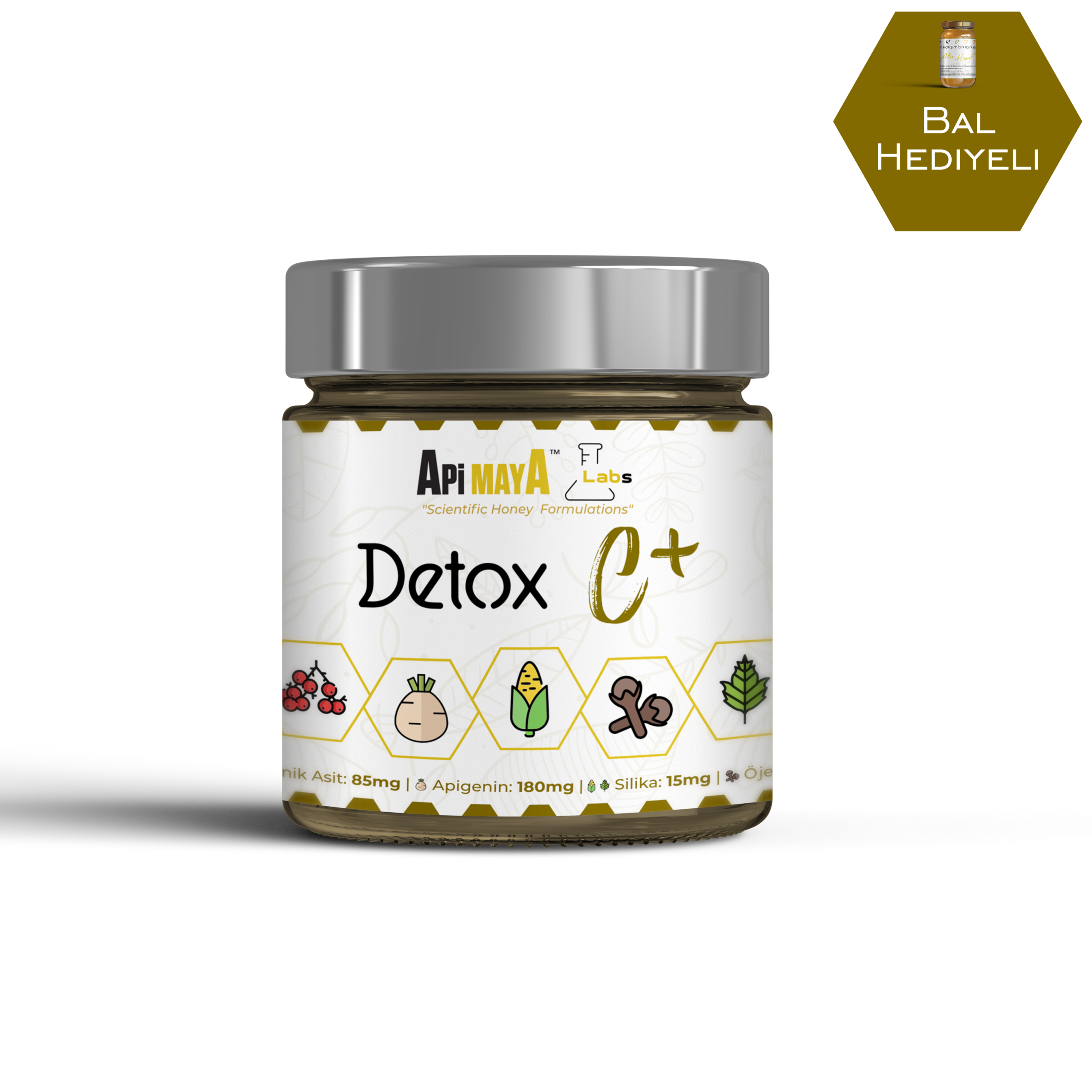 Apimaya Detox C+ (Bal, Gilaburu, Kereviz Kökü, Isırgan, Mısır Püskülü, Karanfil)