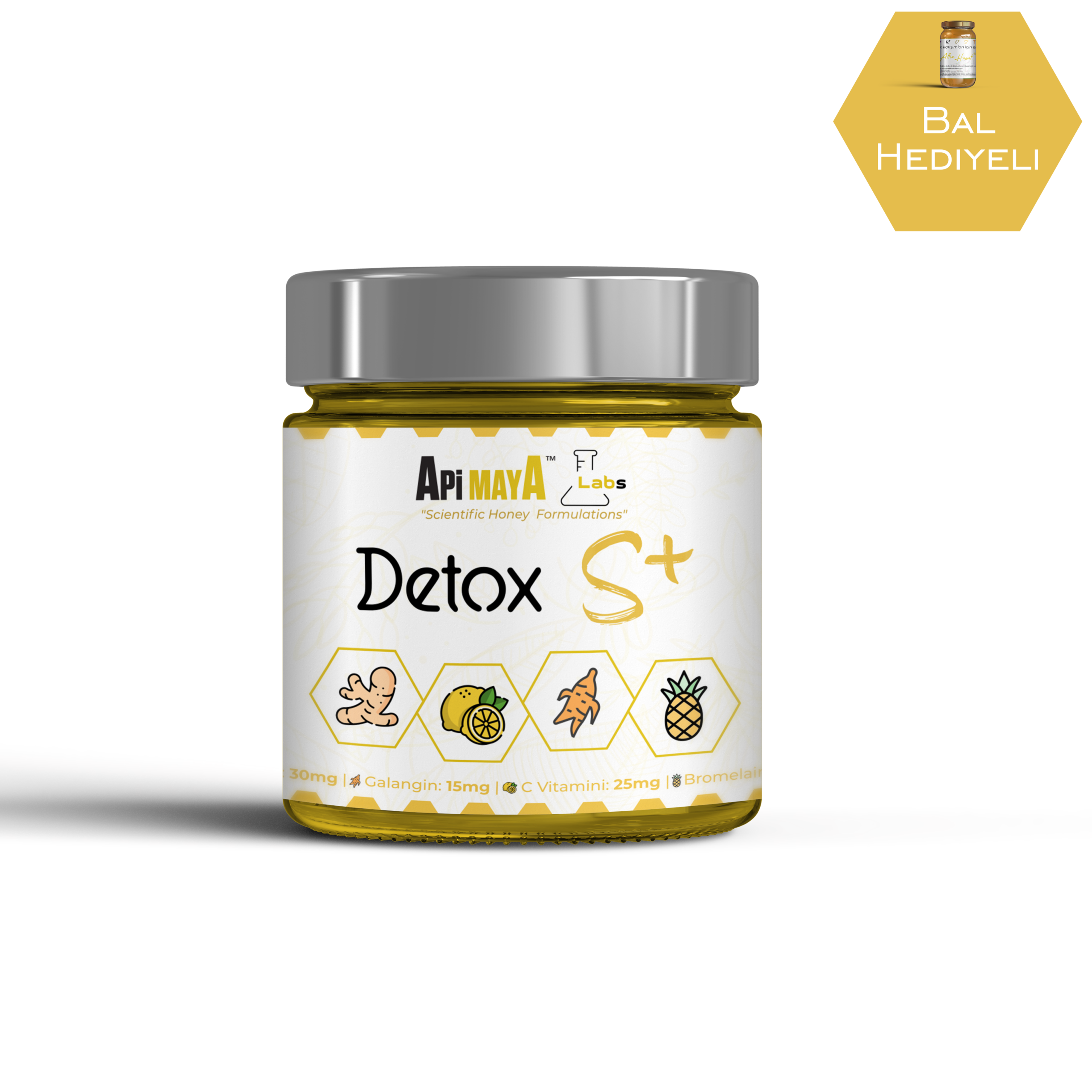 Apimaya Detox S+ (Bal, Limon, Zencefil, Ananas, Havlıcan, Propolis)