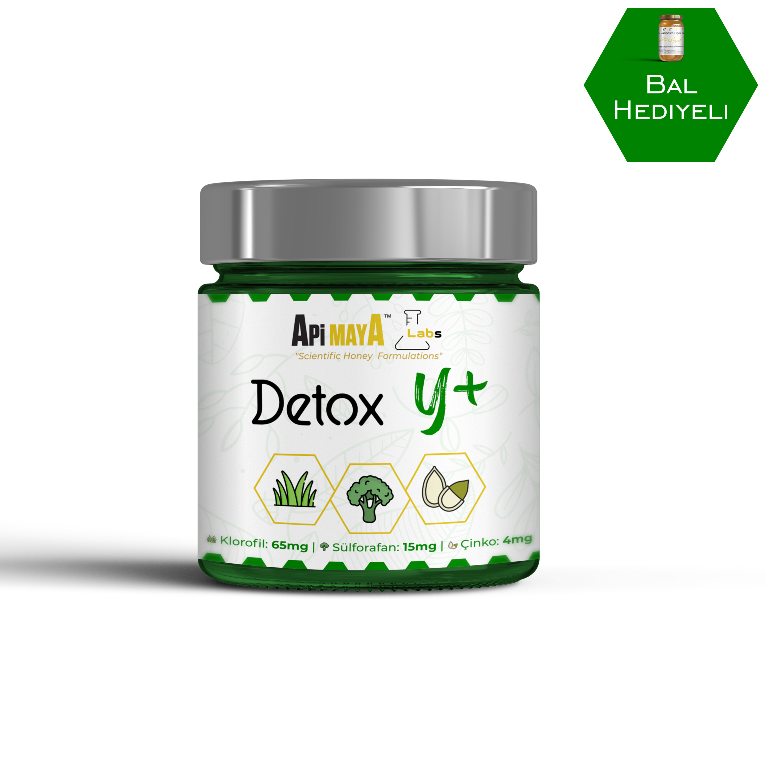Apimaya Detox Y+ (Bal, Kabak Çekirdeği, Arpa Çimi, Brokoli)